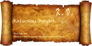 Kalocsay Vendel névjegykártya